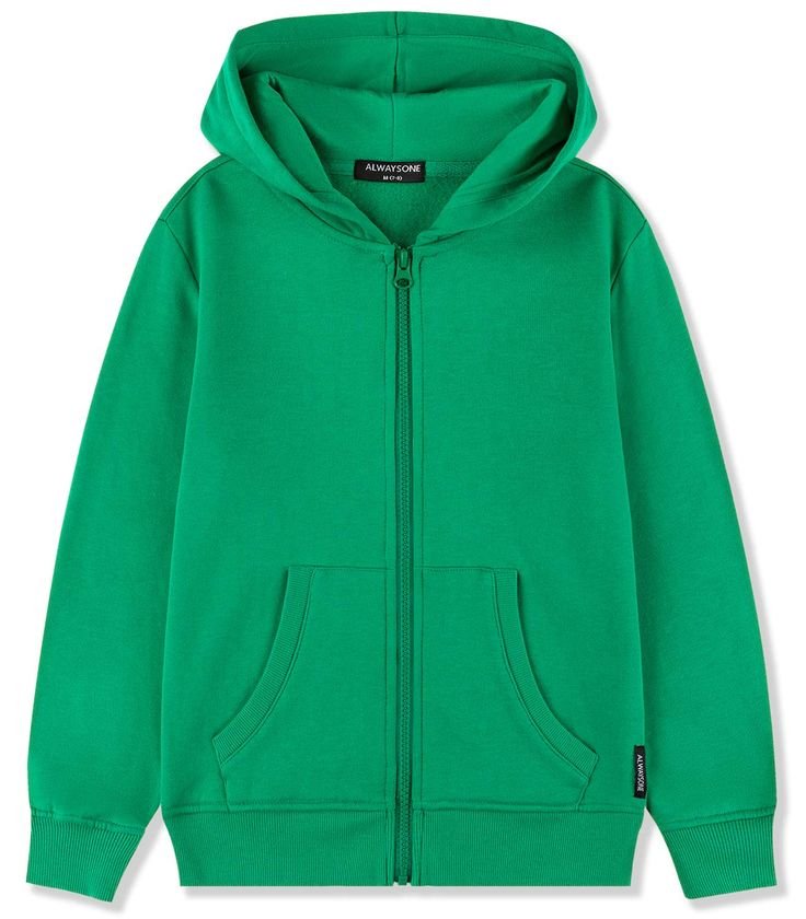 alwaysone kids soft fleece casual sweatshirt zip up hooded sports jacket with pocket boys girls athletic hoodie 3 12 years (1)